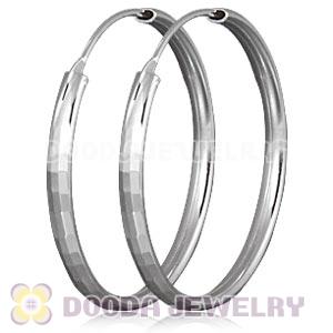 Dia 35mm Sterling Silver Hoop Earrings European Beads Compatible
