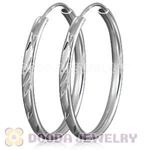 Dia 35mm Sterling Silver Hoop Earrings European Beads Compatible