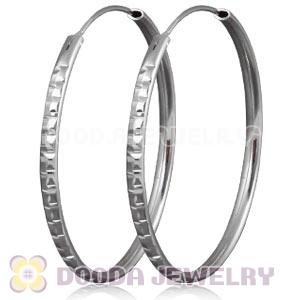 Dia 45mm Sterling Silver Hoop Earrings European Beads Compatible