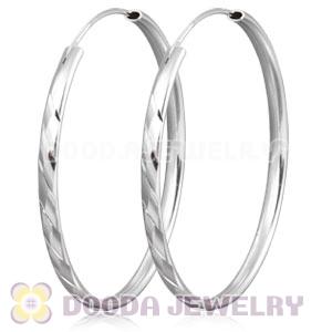 Dia 45mm Sterling Silver Hoop Earrings European Beads Compatible