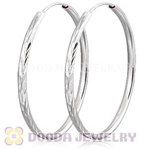 Dia 45mm Sterling Silver Hoop Earrings European Beads Compatible