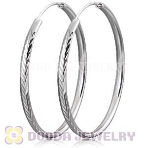 Dia 45mm Sterling Silver Hoop Earrings European Beads Compatible