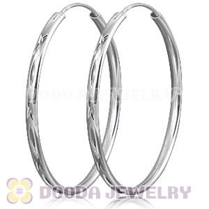 Dia 45mm Sterling Silver Hoop Earrings European Beads Compatible
