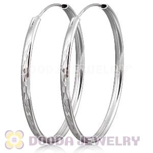 Dia 45mm Sterling Silver Hoop Earrings European Beads Compatible
