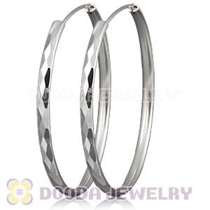Dia 45mm Sterling Silver Hoop Earrings European Beads Compatible