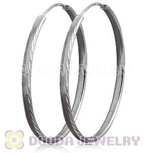 Dia 45mm Sterling Silver Hoop Earrings European Beads Compatible