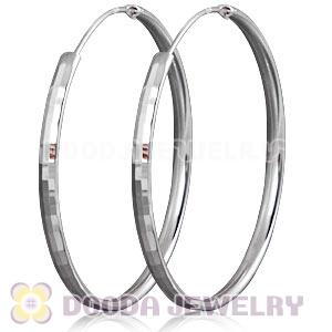 Dia 45mm Sterling Silver Hoop Earrings European Beads Compatible