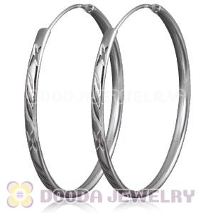 Dia 45mm Sterling Silver Hoop Earrings European Beads Compatible