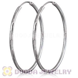 Dia 45mm Sterling Silver Hoop Earrings European Beads Compatible