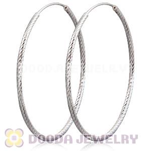 Dia 45mm Sterling Silver Hoop Earrings European Beads Compatible
