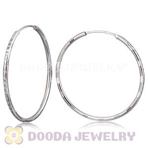 Dia 45mm Sterling Silver Hoop Earrings European Beads Compatible