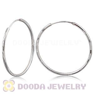 Dia 45mm Sterling Silver Hoop Earrings European Beads Compatible