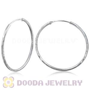 Dia 45mm Sterling Silver Hoop Earrings European Beads Compatible