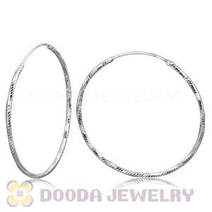 Dia 45mm Sterling Silver Hoop Earrings European Beads Compatible