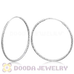 Dia 45mm Sterling Silver Hoop Earrings European Beads Compatible