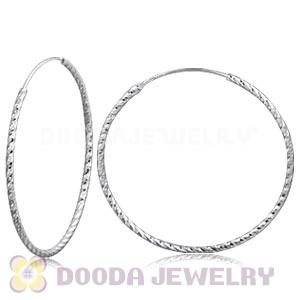 Dia 45mm Sterling Silver Hoop Earrings European Beads Compatible