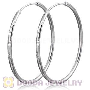 Dia 45mm Sterling Silver Hoop Earrings European Beads Compatible