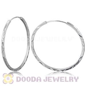 Dia 45mm Sterling Silver Hoop Earrings European Beads Compatible