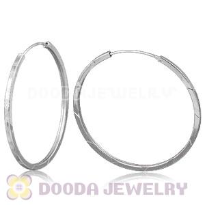 Dia 45mm Sterling Silver Hoop Earrings European Beads Compatible