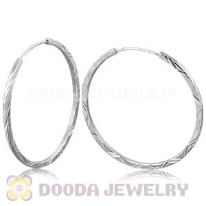 Dia 45mm Sterling Silver Hoop Earrings European Beads Compatible