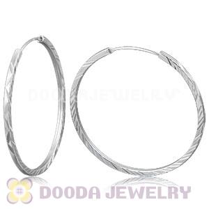 Dia 45mm Sterling Silver Hoop Earrings European Beads Compatible