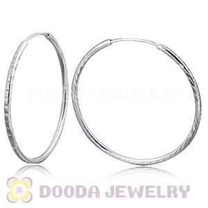 Dia 45mm Sterling Silver Hoop Earrings European Beads Compatible