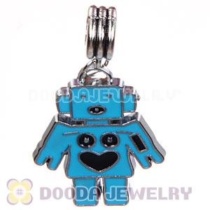 Platinum Plated Alloy Enamel European Robot Charms Wholesale