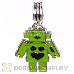 Platinum Plated Alloy Enamel European Robot Charms Wholesale