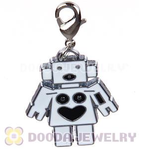 Platinum Plated Alloy Enamel European Robot Jewelry Charms Wholesale 