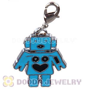 Platinum Plated Alloy Enamel European Robot Jewelry Charms Wholesale