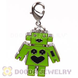 Platinum Plated Alloy Enamel European Robot Jewelry Charms Wholesale