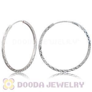Dia 45mm Sterling Silver Hoop Earrings European Beads Compatible