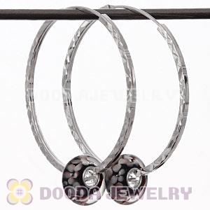 Dia 45mm Sterling Silver Hoop Earring European Beads Compatible