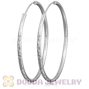 Dia 45mm Sterling Silver Hoop Earrings European Beads Compatible