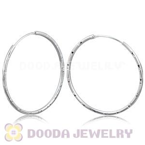 Dia 45mm Sterling Silver Hoop Earrings European Beads Compatible