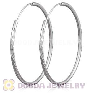 Dia 45mm Sterling Silver Hoop Earrings European Beads Compatible