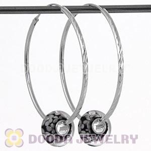 Dia 45mm Sterling Silver Hoop Earring European Beads Compatible