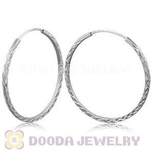 Dia 45mm Sterling Silver Hoop Earrings European Beads Compatible