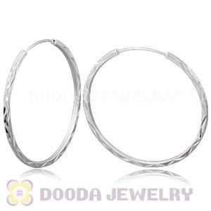 Dia 45mm Sterling Silver Hoop Earrings European Beads Compatible