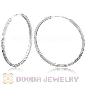 Dia 45mm Sterling Silver Hoop Earrings European Beads Compatible