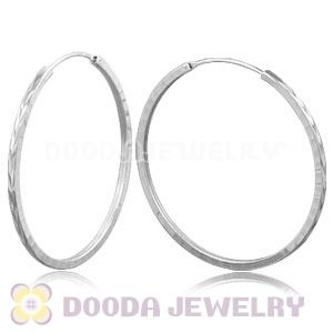Dia 45mm Sterling Silver Hoop Earrings European Beads Compatible