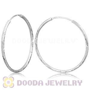 Dia 45mm Sterling Silver Hoop Earrings European Beads Compatible