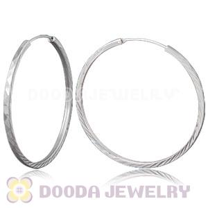 Dia 45mm Sterling Silver Hoop Earrings European Beads Compatible