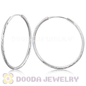 Dia 45mm Sterling Silver Hoop Earrings European Beads Compatible
