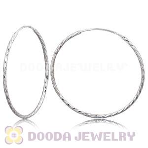 Dia 45mm Sterling Silver Hoop Earrings European Beads Compatible