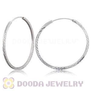 Dia 45mm Sterling Silver Hoop Earrings European Beads Compatible