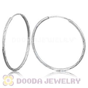Dia 45mm Sterling Silver Hoop Earrings European Beads Compatible