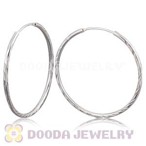 Dia 45mm Sterling Silver Hoop Earrings European Beads Compatible