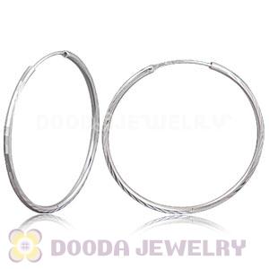 Dia 45mm Sterling Silver Hoop Earrings European Beads Compatible