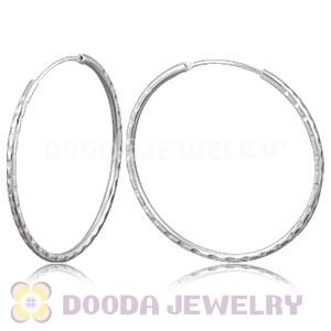 Dia 45mm Sterling Silver Hoop Earrings European Beads Compatible